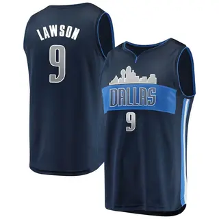 Men's A.J. Lawson Dallas Mavericks Fanatics Branded Fast Break Navy Jersey - Statement Edition