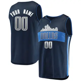 Men's Custom Dallas Mavericks Fanatics Branded Fast Break Navy Jersey - Statement Edition