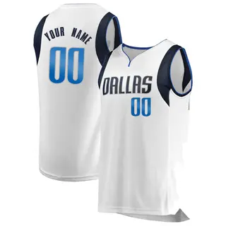 Men's Custom Dallas Mavericks Fanatics Branded White Fast Break Jersey - Association Edition