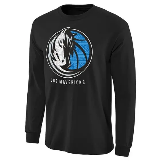 Men's Dallas Mavericks Black Noches Enebea Long Sleeve T-Shirt -