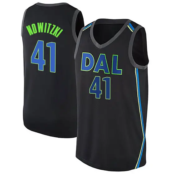 Men's Dirk Nowitzki Dallas Mavericks Nike Swingman Black Jersey - City Edition