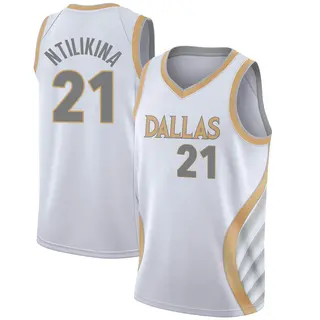 Men's Frank Ntilikina Dallas Mavericks Nike Swingman White 2020/21 Jersey - City Edition