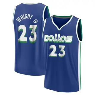 Men's McKinley Wright IV Dallas Mavericks Fanatics Branded Fast Break Blue 2022/23 City Edition Jersey