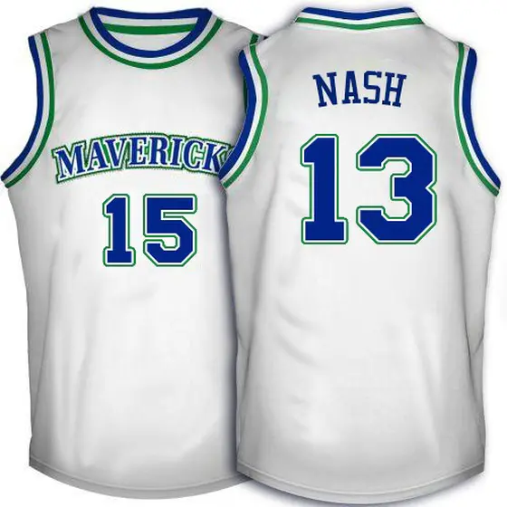 Men's Steve Nash Dallas Mavericks Adidas Authentic White Throwback Jersey