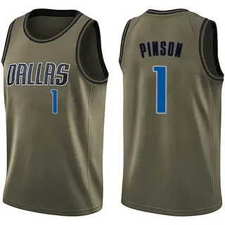 Men's Theo Pinson Dallas Mavericks Nike Swingman Green Salute to Service Jersey
