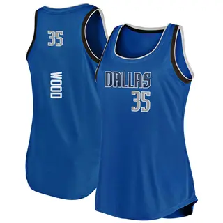 Women's Christian Wood Dallas Mavericks Fanatics Branded Fast Break Blue Movement Tank Jersey - Icon Edition