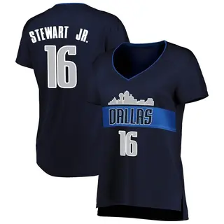 Women's D.J. Stewart Jr. Dallas Mavericks Fanatics Branded Fast Break Navy Jersey - Statement Edition