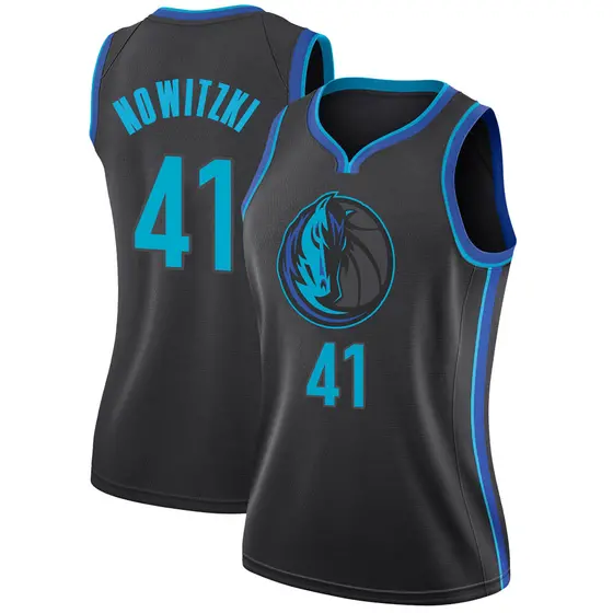 Women's Dirk Nowitzki Dallas Mavericks Nike Swingman Anthracite 2018/19 Jersey - City Edition