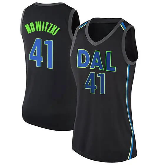 Women's Dirk Nowitzki Dallas Mavericks Nike Swingman Black Jersey - City Edition