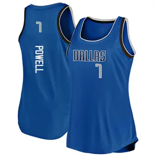 Women's Dwight Powell Dallas Mavericks Fanatics Branded Fast Break Blue Movement Tank Jersey - Icon Edition