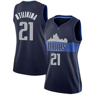 Women's Frank Ntilikina Dallas Mavericks Nike Swingman Navy Jersey - Statement Edition