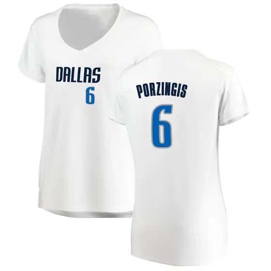 Women's Kristaps Porzingis Dallas Mavericks Fanatics Branded Swingman White Fast Break Jersey ...