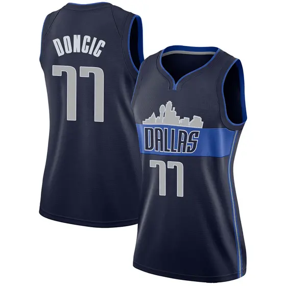 Women's Luka Doncic Dallas Mavericks Nike Swingman Navy Jersey - Statement Edition