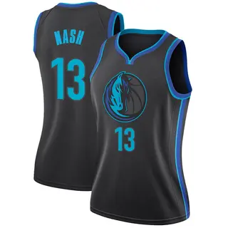 Women's Steve Nash Dallas Mavericks Nike Swingman Anthracite 2018/19 Jersey - City Edition