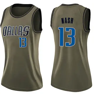 Women's Steve Nash Dallas Mavericks Nike Swingman Green Salute to Service Jersey