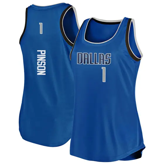 Women's Theo Pinson Dallas Mavericks Fanatics Branded Fast Break Blue Movement Tank Jersey - Icon Edition