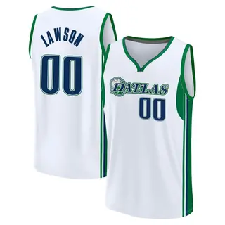 Youth A.J. Lawson Dallas Mavericks Fanatics Branded Fast Break White 2021/22 Replica City Edition Jersey