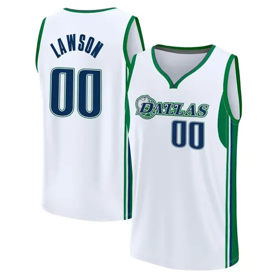 Youth A.J. Lawson Dallas Mavericks Fanatics Branded Fast Break White 2021/22 Replica City Edition Jersey