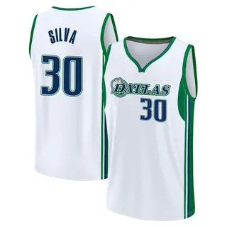 Youth Chris Silva Dallas Mavericks Fanatics Branded Fast Break White 2021/22 Replica City Edition Jersey