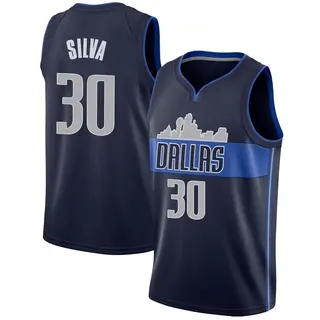 Youth Chris Silva Dallas Mavericks Nike Swingman Navy Jersey - Statement Edition