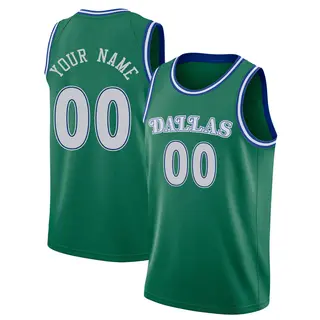 Youth Custom Dallas Mavericks Nike Swingman Green 2020/21 Hardwood Classics Jersey