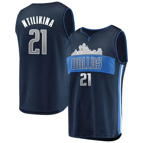 Youth Frank Ntilikina Dallas Mavericks Fanatics Branded Navy Fast Break Jersey - Statement Edition