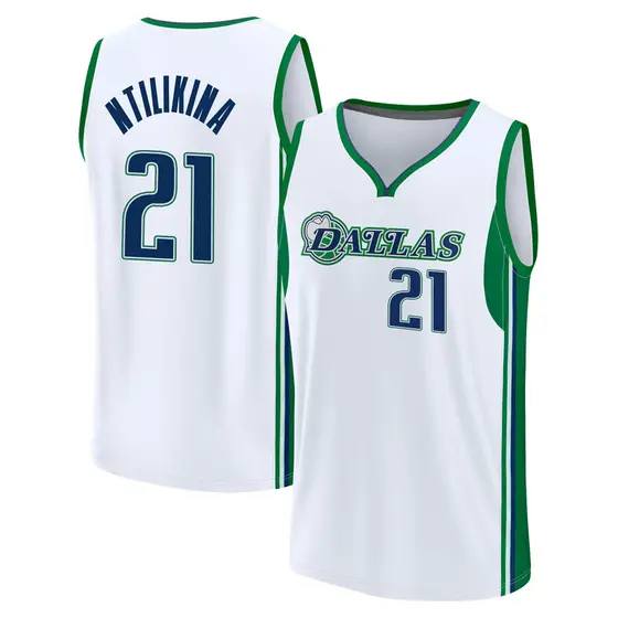 Youth Frank Ntilikina Dallas Mavericks Fanatics Branded Replica White 2021/22 Fast Break City Edition Jersey