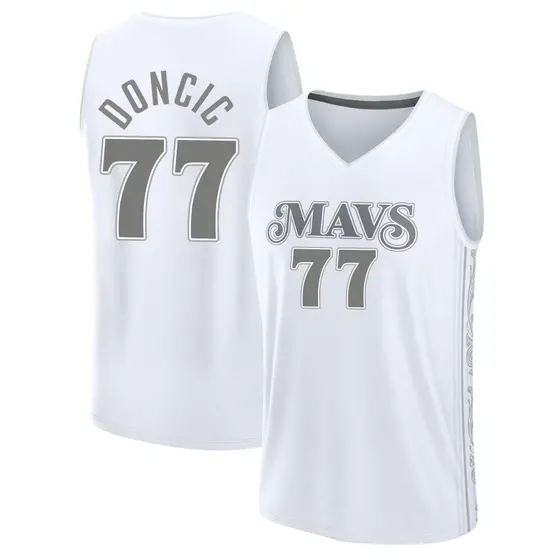 Youth Luka Doncic Dallas Mavericks Fast Break White Fanatics 2024/25 City Edition Jersey